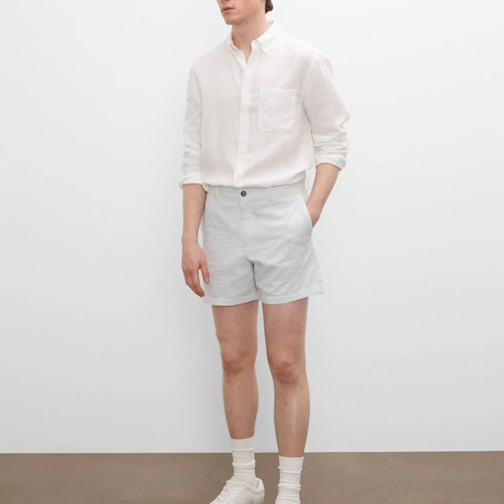Jax Seersucker 5" Shorts - New With Tags - NEVER WORN - Blue Stripe